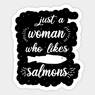 Salmon saying women girls fish love lake Sticker